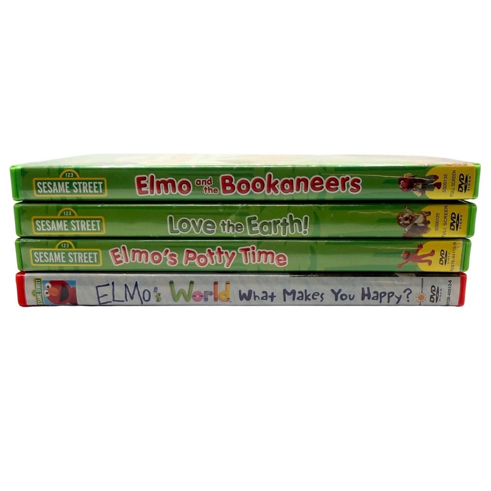 Sesame Street Elmo DVD Lot of 4 Potty Time Bookaneers Love the Earth Elmos World